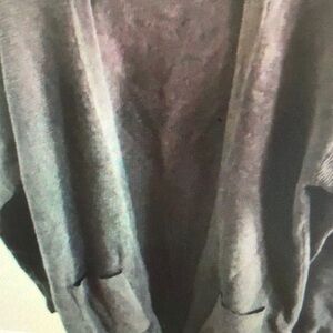 Gray Open Front Cardigan